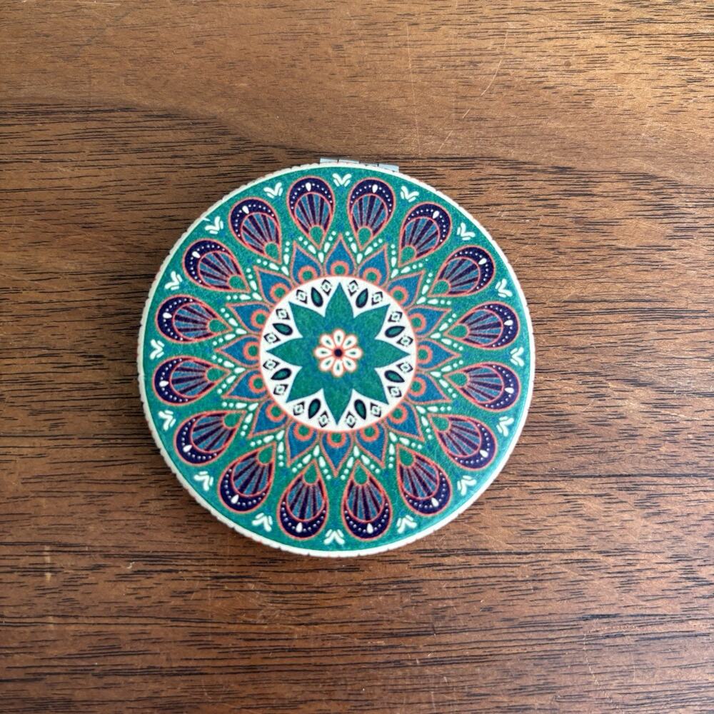 Kikkerland Mandala Pocket Mirror Magnification Round Frameless